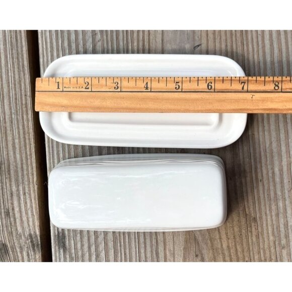 Pfaltzgraff Gazebo White Stoneware Covered Butter Dish - Picture 13 of 13